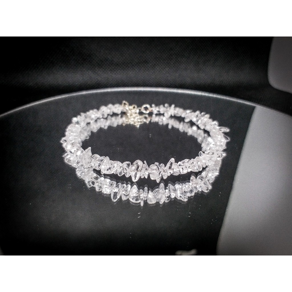 Vòng tay hạt freeform thạch anh trắng (clear quartz)