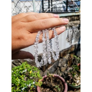 Vòng tay hạt freeform thạch anh trắng (clear quartz)