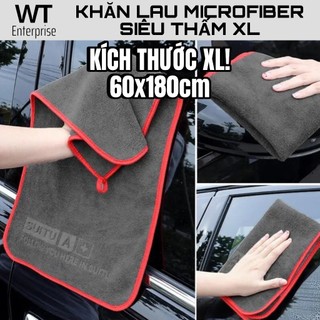 (KÍCH THƯỚC XL 60x180cm) KHĂN LAU MICROFIBER SIÊU THẤM HÚT DỌN DẸP XE HƠI VÀ NHÀ CỬA VẢI THẤM HÚT MẠNH Khăn Lau Kính