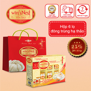  Yến Sào wins'Nest 25% tổ yến chưng đông trùng hạ thảo  6 Lọ x 70 ml   Hộp  