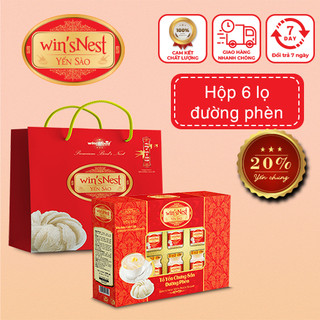 Yến sào win'sNest tổ yến chưng sẵn đường phèn 20% (hộp 6 lọ) phù hợp cho mọi đối tượng.