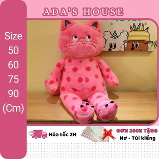 Gấu Bông con mèo búp bê mèo gối mèo mèo chấm bi màu hồng ADA'S HOUSE