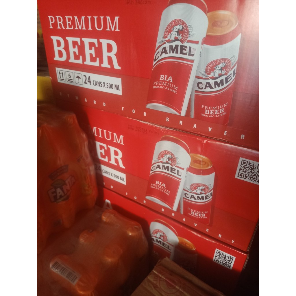Thùng 24 lon 500ml bia Camel Premium Khổng Lồ (Đỏ) 4.9%