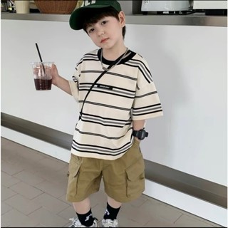 Bộ áo cotton kẻ sọc quần kaki cho bé trai từ 8-32kg- ---MÃ KẺ NGANG