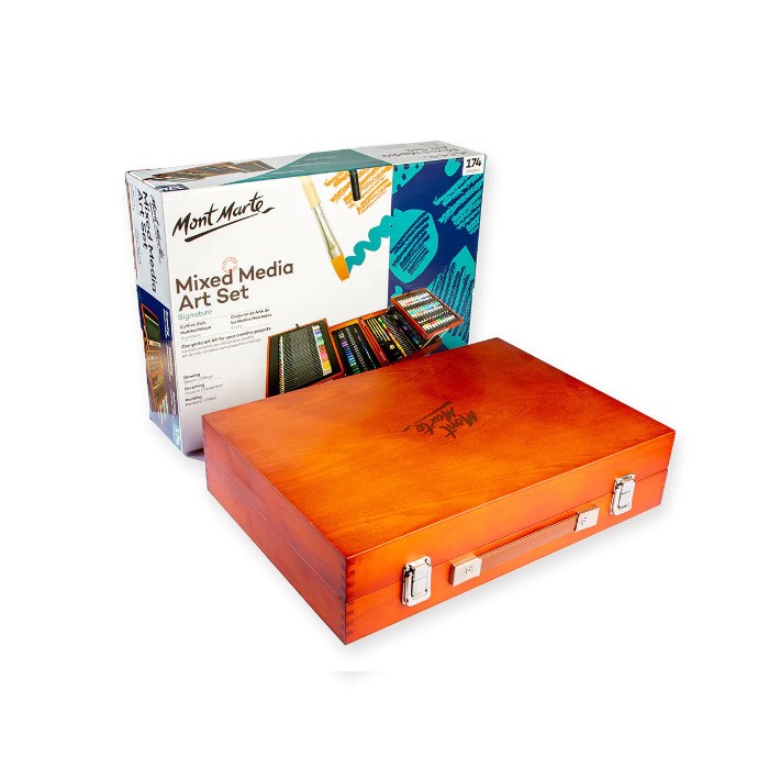 Bộ Màu Vẽ Đa Năng Mont Marte 174 Món (MMGS0012) – Hộp Gỗ Cao Cấp, Đầy Đủ Họa Cụ Cho Người Mới & Chuy