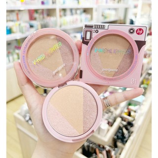 Phấn Bắt Sáng Peripera Ink V Highlighter & Peripera Pure Glory Highlighter (Tặng Kèm Cọ)