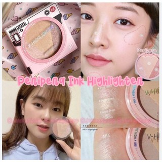 Phấn Bắt Sáng Peripera Ink V Highlighter & Peripera Pure Glory Highlighter (Tặng Kèm Cọ)