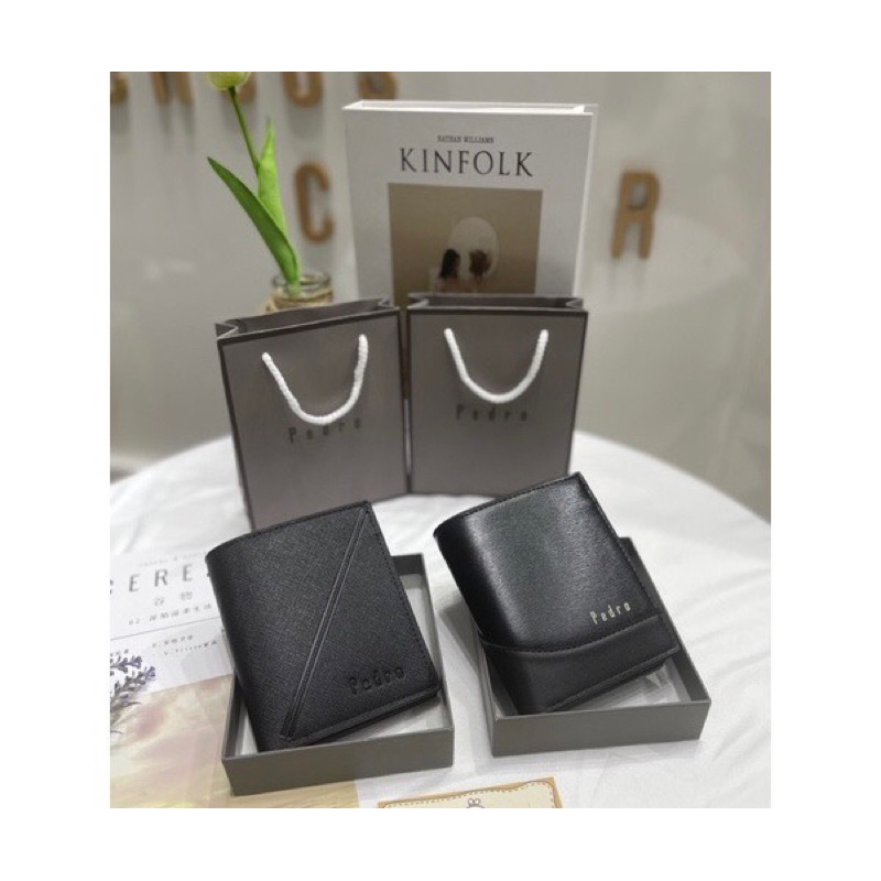 [Fullbox+Túi giấy] Ví nam pedro dáng đứng cao cấp nhiều ngăn, có ngăn khoá kéo