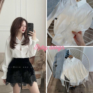 Áo sơ mi trơn mềm tay chun hót (kèm ảnh thật)