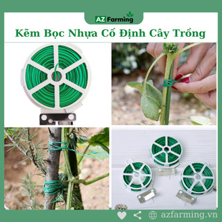 Dây kẽm bọc nhựa cố dịnh cây trồng có lưỡi cắt tiện lợi - cuốn 50 mét - az farming