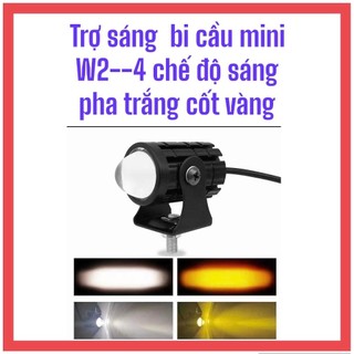 Trợ sáng mini bi cầu 4 chế độ siêu sáng kèm công tắc 8v-85v lắp cho xe điện