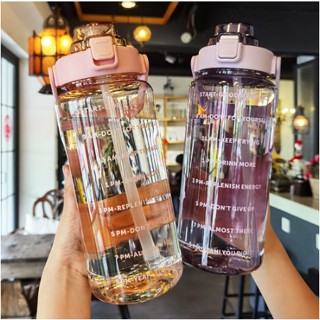 Bình Đựng Nước 2L Cute Có Vạch Báo Giờ Uống Nước,Chất Liệu Nhựa Cao Cấp