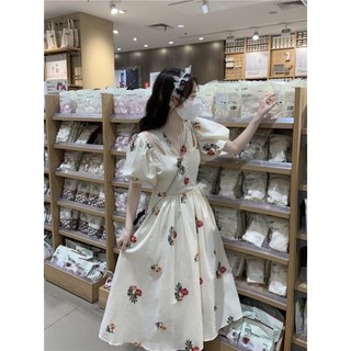 (H117) Váy Babydoll Tay Bồng Công Chúa Dễ Thương Dáng Xòe, Váy Hoa Dáng Dài Chất Vải Mát Mẻ Dành Cho Nữ