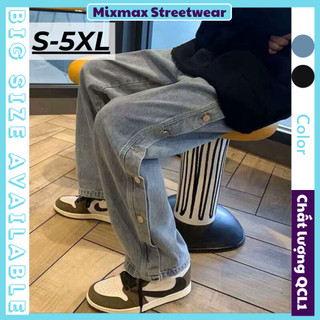 [SẴN 1 SỐ SIZE-CÓ BIG SIZE+ẢNH THẬT] Quần bò jeans ống rộng oversize cách điệu cúc hông streetstyle hiphop siêu chất