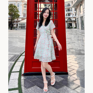 Đầm hoa nhí cổ chữ V dễ thương RD045