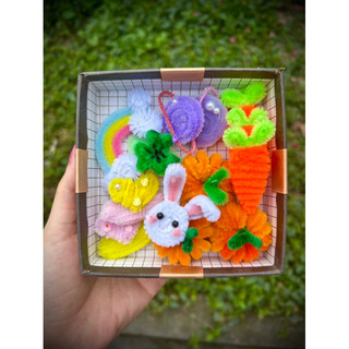 Kẹp tóc sắc màu handmade bằng kẽm nhung cute siêu xinh