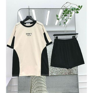   Set bộ đùi chất cotton su form rộng tay lỡ - don’t forever
