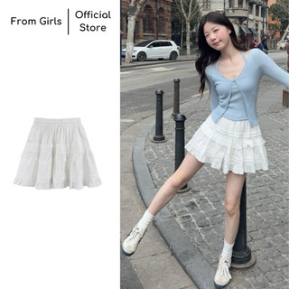 Chân váy trắng ngắn xòe, chân váy chữ A hai tầng hai lớp ulzzang from_girls - CV06