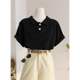 Áo Polo Nữ Bẻ Cổ,Áo polo nữ bigsize,Áo nữ cổ bẻ chất cotton tổ ong co giãn phong cách Hàn Quốc