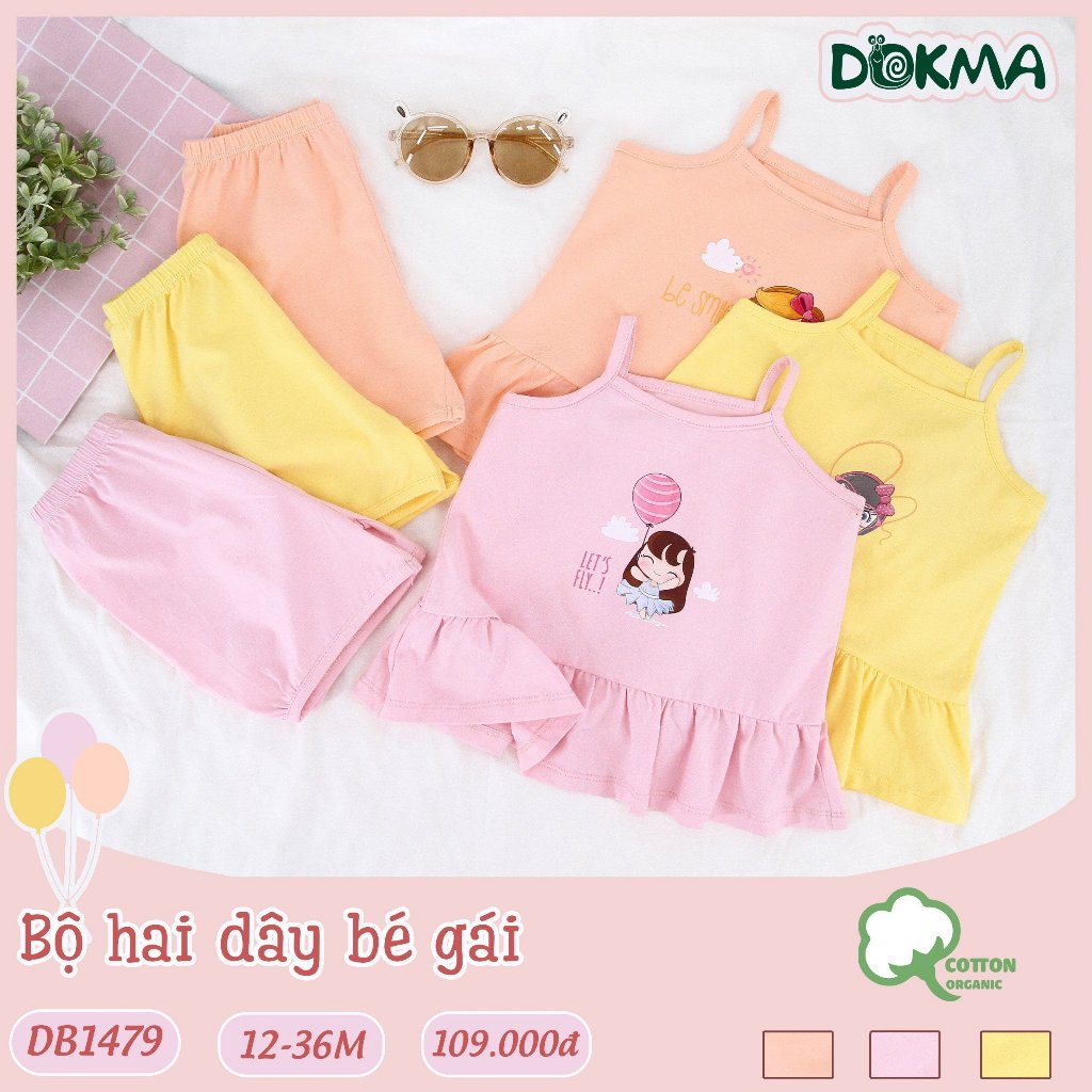 🌶 🌶 🌶  Bộ hai dây cho bé gái hãng Dokma DB1080