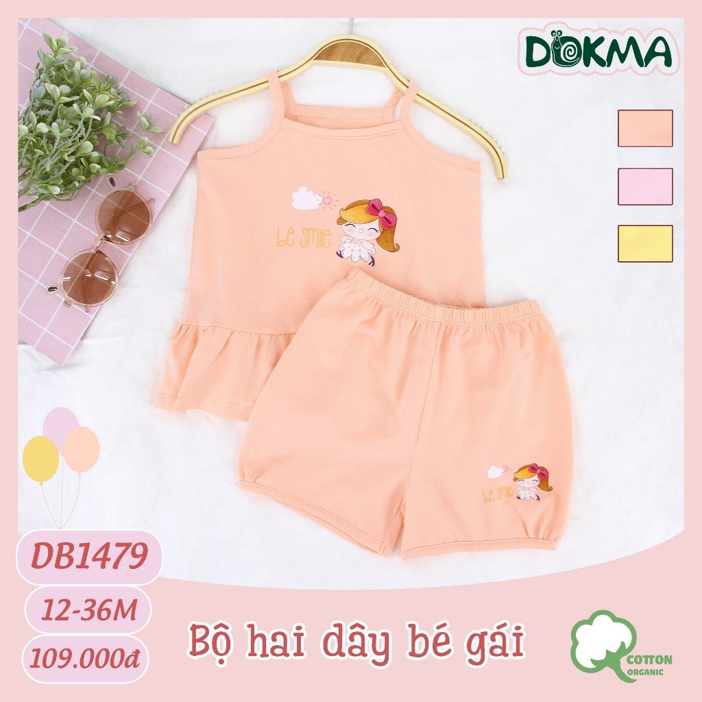 🌶 🌶 🌶  Bộ hai dây cho bé gái hãng Dokma DB1080