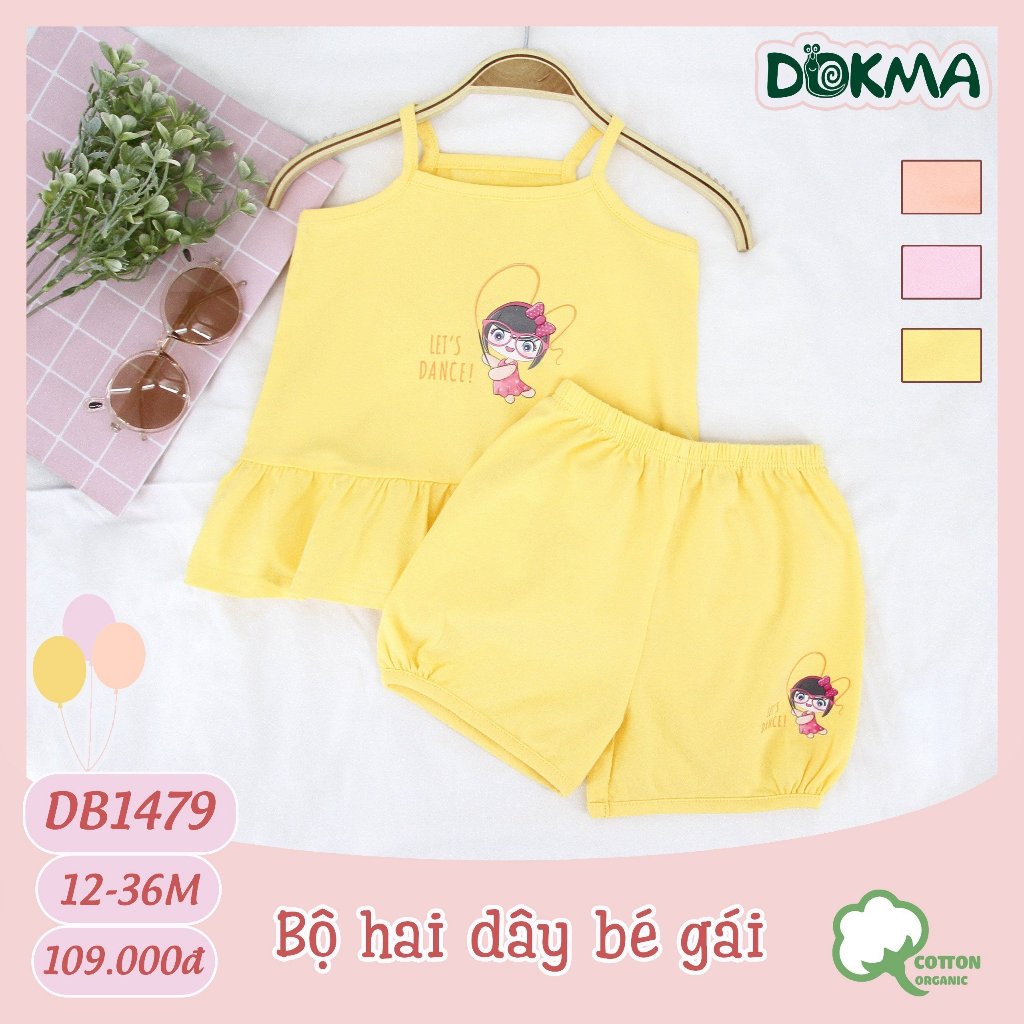 🌶 🌶 🌶  Bộ hai dây cho bé gái hãng Dokma DB1080