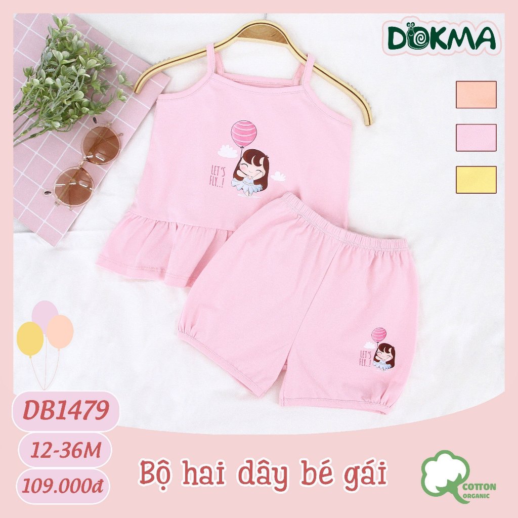 🌶 🌶 🌶  Bộ hai dây cho bé gái hãng Dokma DB1080