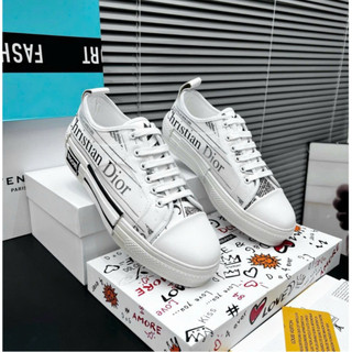 Giày Thể Thao Nam Nữ Dio X Kaws B23 Low Top Trắng Đen. Giày Thể Thao Dờ ô Họa Tiết báo (Full box trắng)