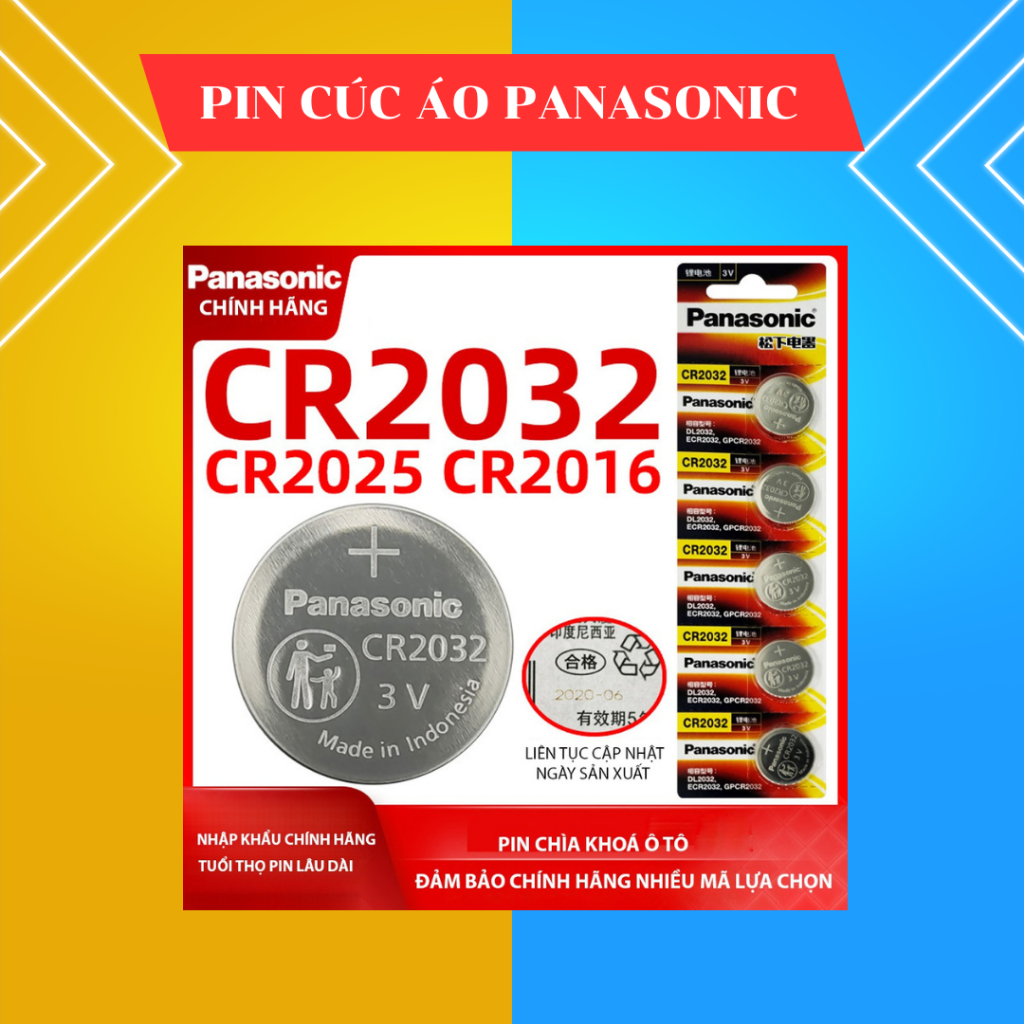 Pin Cúc Áo Panasonic CR2032 / CR2025 / CR2016 / CR1632 / CR1220 / CR1620 Pin Cảm Biến Áp Suất Lốp , Khoá Ô Tô - Car.thc