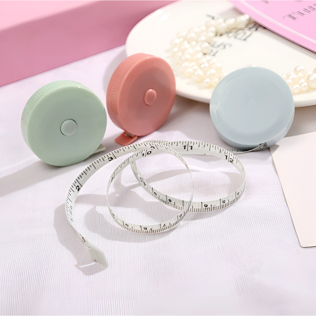Thước Dây Cuộn Rút Thu Tự Động HỘP TRÒN 1.5 Mét - Dùng Đo Eo, Tay, May Đo Quần Áo