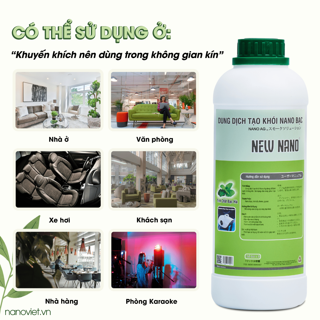 Dung Dịch Tạo Khói Nano Bạc Tinh Chất Thiên Nhiên - Khử Mùi