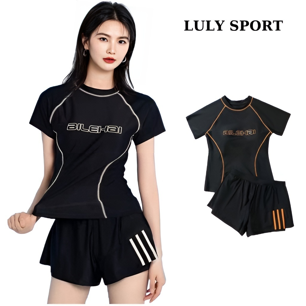 Đồ bơi nữ kín đáo LULY SPORT bộ bơi che khuyết điểm với phong cách thể thao trẻ trung, năng động