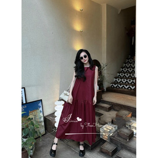 Váy maxi xuông đuôi cá đỏ sát nách