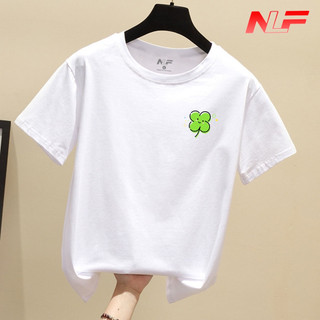 Áo Thun Nữ Tay Ngắn Form Rộng Logo Cỏ Ba Lá AT-001 - Dễ Phối Trang Phục - Trending Xu Hướng - NLF Unisex Fashion