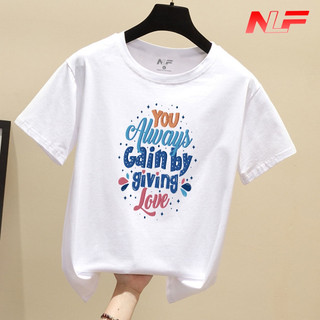 Áo Thun Nữ Tay Ngắn Form Rộng Giving Love AT-004 -Thời Trang Ulzzang Trẻ Trung Năng Động - NLF Unisex Fashion