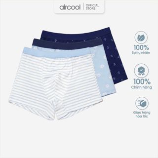 Set 3 Quần Lót Đùi bé trai Aircool vải cotton thể thao cao cấp mềm mát thoáng co dãn tốt 4 chiều-QLBT07