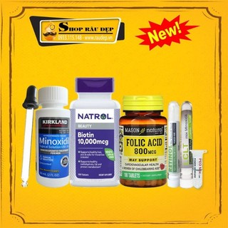 Combo NÂNG CAO hỗ trợ mọc râu tóc nhanh Minoxidil 5%