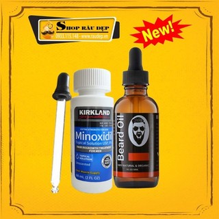 Combo Hỗ Trợ Mọc Râu Tóc Không Sợ Khô Da Minoxidil + Beard Oil