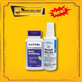 Combo Mọc Tóc Và Mọc Chân Mày Minoxidil Bailleul 2% , 5% Nam Nữ - Biotin Mẫu Mới