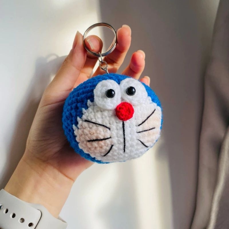Móc khóa Đoraemon bằng len handmade