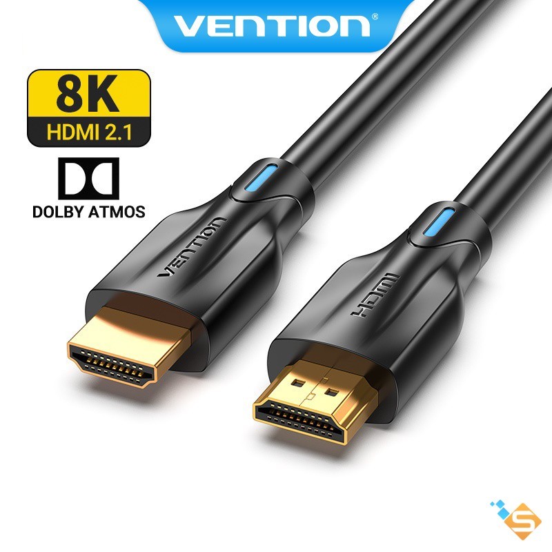 Cáp HDMI 2.1 Vention 8K @60Hz 4K @120Hz Tốc Độ Cao 48Gbps Chuyển Đổi DR Dolby Atmos eARC Lớp Bảo Vệ PVC