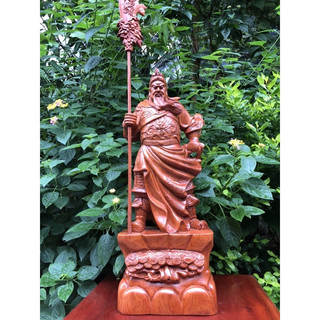 Tượng Gỗ Hương Quan Công Cao Cấp Trạm Khắc Tinh Xảo, Thẩm Mỹ Tuyệt Đẹp KT 50 cm