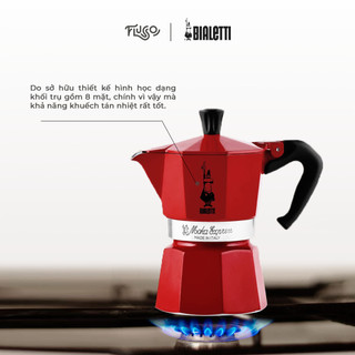 Ấm Pha Cà Phê Bialetti Moka Express 3 Ly Màu Đỏ