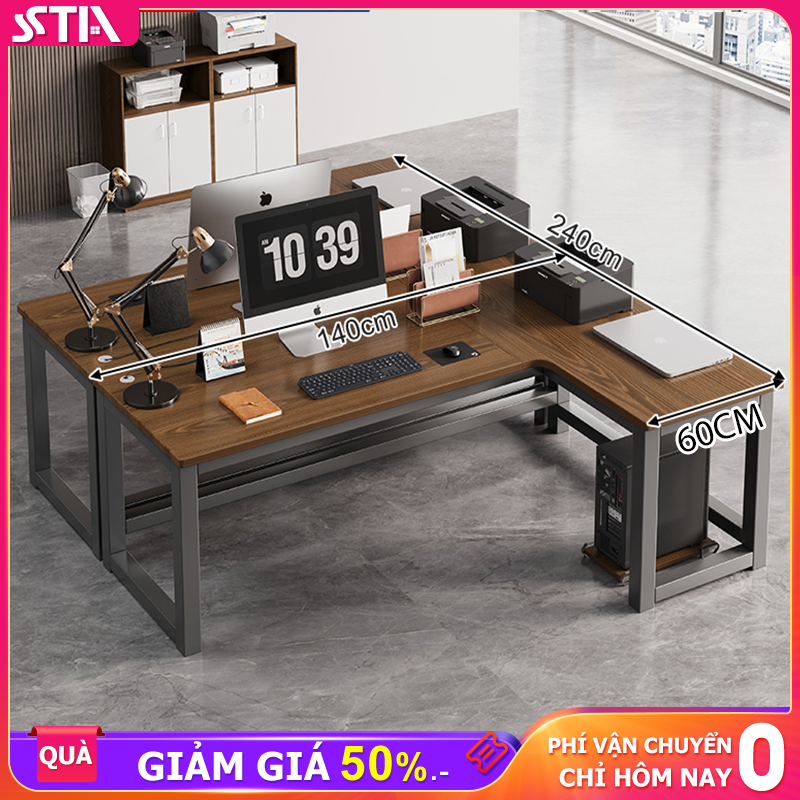 STA Bàn Gaming, Làm Việc Fufutech Chữ L Để Máy Tính có thể tùy chỉnh lắp đặt 2 góc trái phải, Mặt Gỗ Rộng Rãi 180x120cm