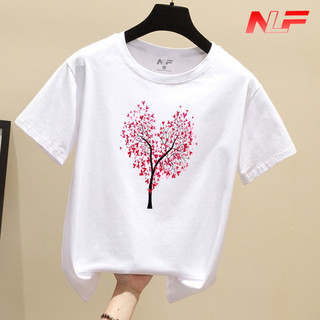 Áo Thun Nữ Tay Ngắn Form Rộng Cây Tim AT-029 -Thời Trang Ulzzang Trẻ Trung Năng Động - NLF Unisex Fashion