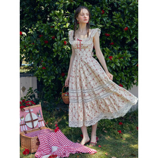 [ORDER] Ryann hàng chuẩn LACEMADE dây đầm dây dáng dài hoạ tiết hoa công chúa tiểu thưn