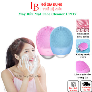 Máy rửa mặt Face Cleaner L1917,máy rửa mặt lông silicon mềm mịn mát xa làm sạch sâu bản 2024