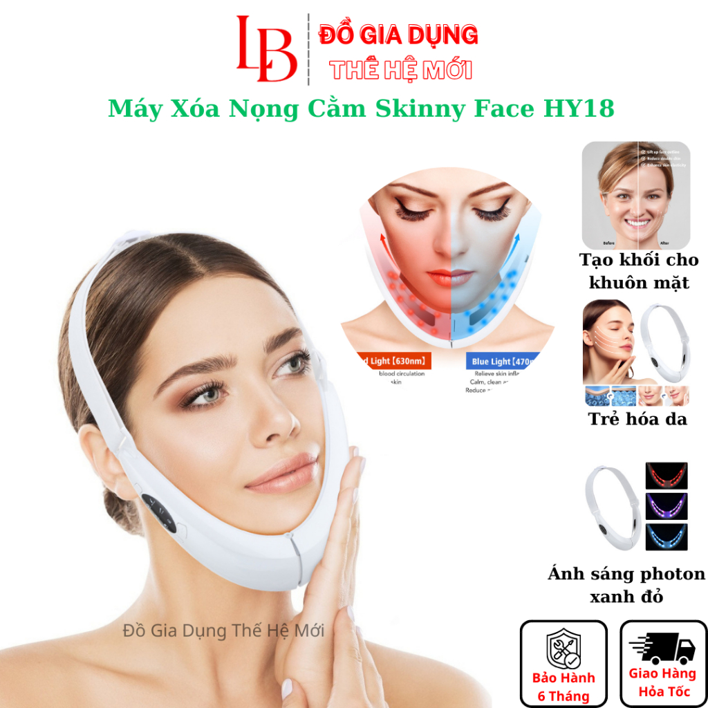 Máy xóa nọng cằm Skinny Face HY18, máy nâng cơ mặt trẻ hóa da, tạo hàm V Line bản Plus 2024