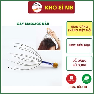Cây massage đầu bằng inox giúp giảm căng thẳng mệt mỏi, dụng cụ mat-xa đầu tiện dụng kho sỉ mb