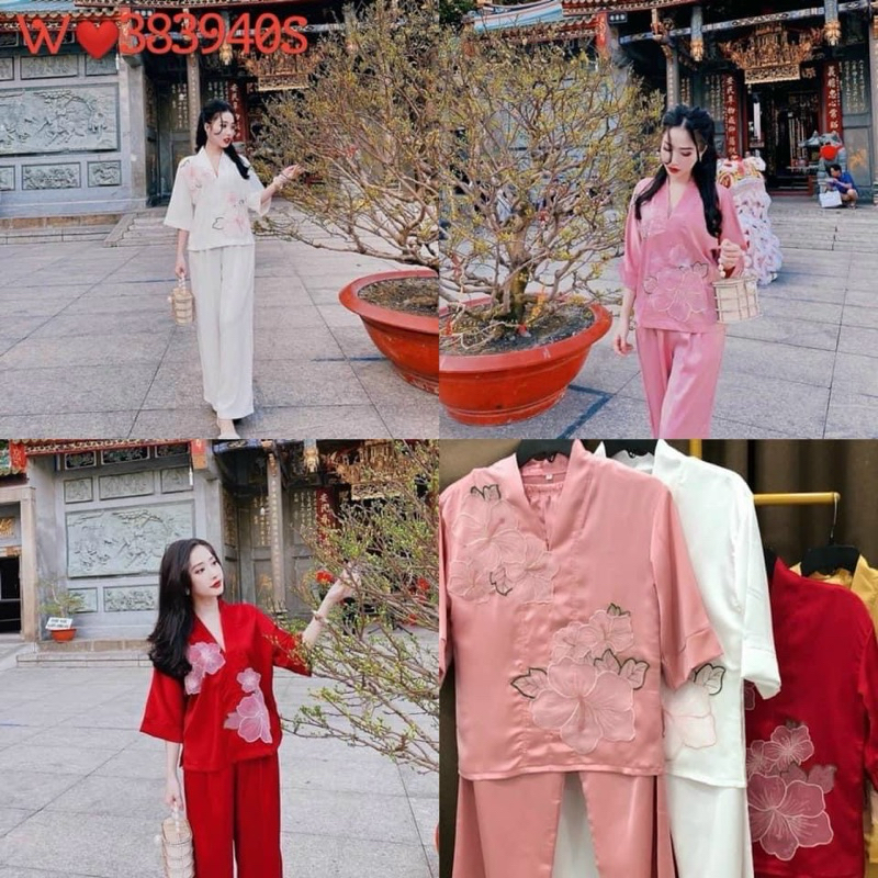 Bộ Lụa Cánh Dơi ÁO CỘC QUẦN DÀI